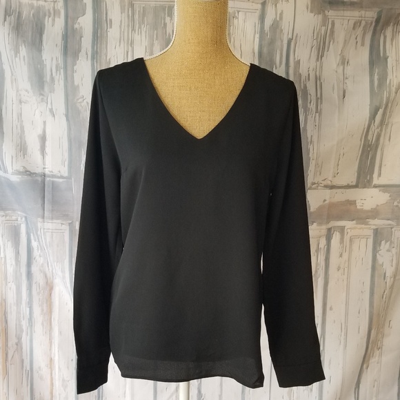 "Sandra" long sleeve dressy shirt black - Picture 2 of 3